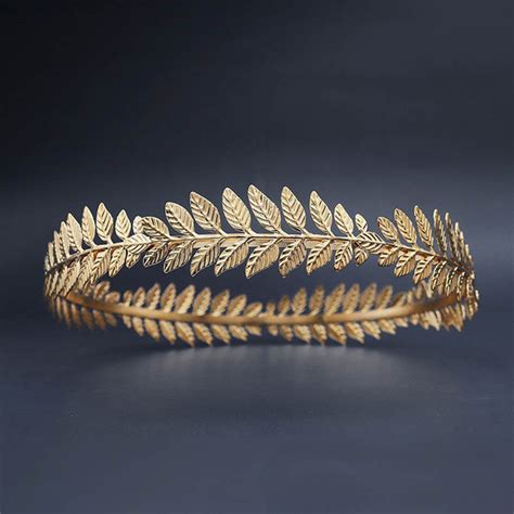 gold leaf headband|laurel leaf headdress.